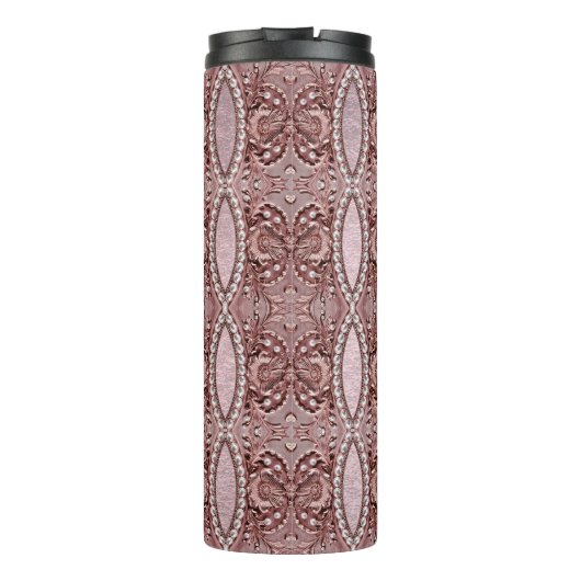 Pink Flower Thermal Tumbler Thermosbeker (Achterkant)