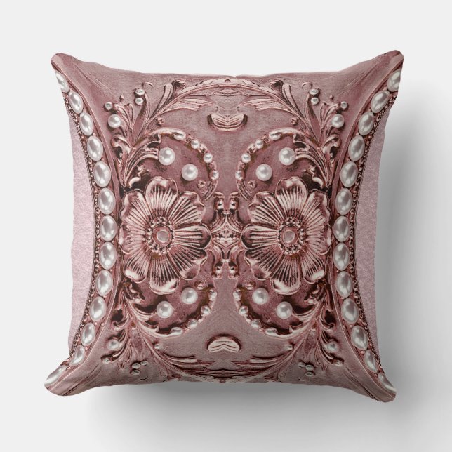 Pink Flower Throw Pillow Kussen (Voorkant)
