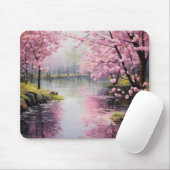 Pink Flower Tree Natuur Muismat (Met muis)