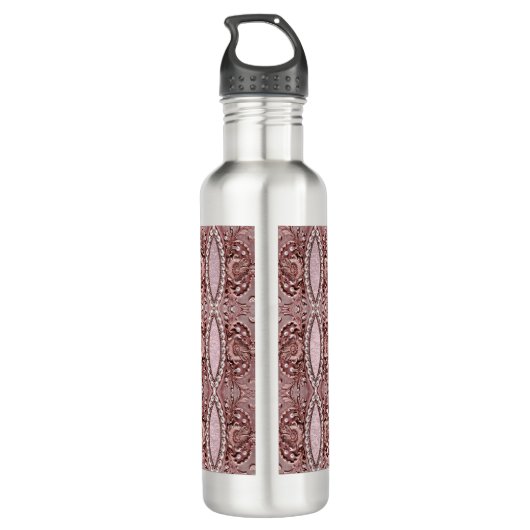 Pink Flower Water Bottle Waterfles (Achterkant)