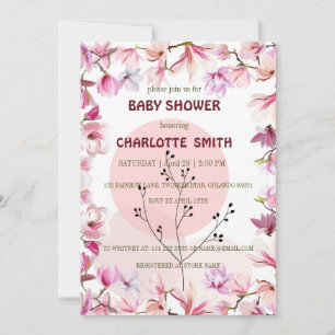 Pink Flower waterverf gradient floral baby shower Kaart