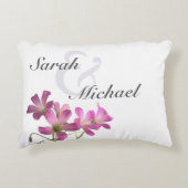 Pink Flower Wedding Pillow Decoratief Kussen (Voorkant)