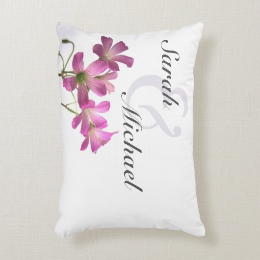 Pink Flower Wedding Pillow Decoratief Kussen (Voorkant(Verticaal))