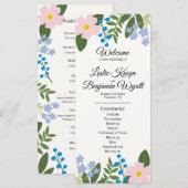 Pink Flower Wedding Programma (Voorkant / Achterkant)