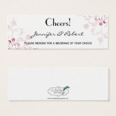 Pink Flowering Vines Drink Ticket Mini Visitekaartjes (Voorkant /achterkant)
