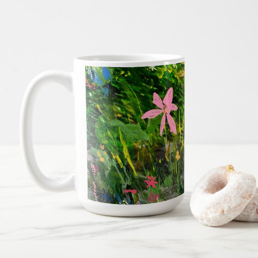 Pink FlowerMug Koffiemok (Met donut)