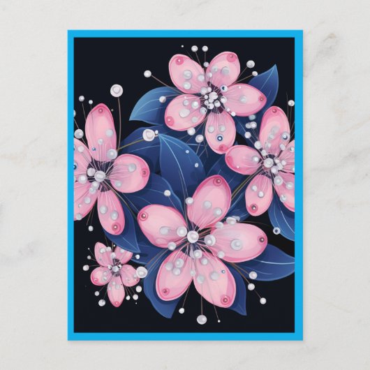 PINK FLOWERS #1 BRIEFKAART (Voorkant)