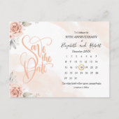 Pink Flowers 50th Jubileum Save The Date Aankondigingskaart (Voorkant)