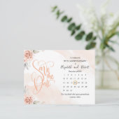 Pink Flowers 50th Jubileum Save The Date Aankondigingskaart (Staand voorkant)