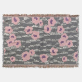 Pink Flowers Abstract Blooms Mid-century Art Deco Deken (Voorkant)