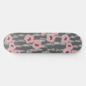 Pink Flowers Abstract Blooms Mid-century Art Deco Persoonlijk Skateboard (Horizontaal)