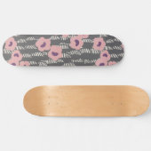 Pink Flowers Abstract Blooms Mid-century Art Deco Persoonlijk Skateboard (Horizontaal)