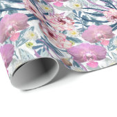 Pink flowers and orchid. cadeaupapier (Rol Hoek)