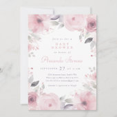 Pink Flowers Baby shower Invitation Kaart (Voorkant)