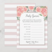 Pink Flowers Baby shower spel Kaart (Voorkant / Achterkant)