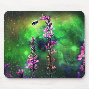 Pink Flowers & Bee Against The World Muismat