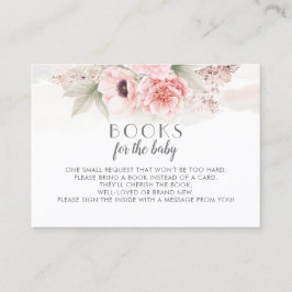 Pink Flowers Boeken voor de Baby aanvraag Visitekaartje