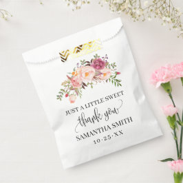 Pink Flowers Boho Chic Baby shower Floral Party Bedankzakje