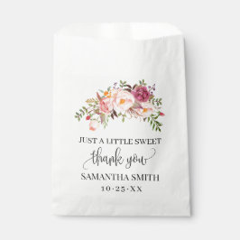 Pink Flowers Boho Chic Baby shower Floral Party Bedankzakje