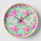 Pink Flowers Botanische Waterverf (Voorkant)