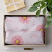 Pink flowers, bows, and hearts tissue paper tissuepapier (Geschenk)