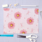 Pink flowers, bows, and hearts tissue paper tissuepapier (Craft)