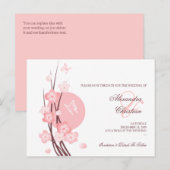 Pink Flowers Butterfly Save the Date Aankondiging (Voorkant / Achterkant)