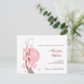 Pink Flowers Butterfly Save the Date Aankondiging (Staand voorkant)