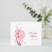 Pink Flowers Butterfly Save the Date Aankondiging (Staand voorkant)