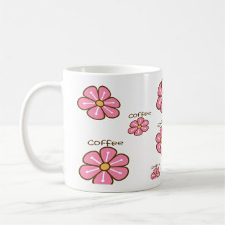 Pink flowers coffee mug koffiemok