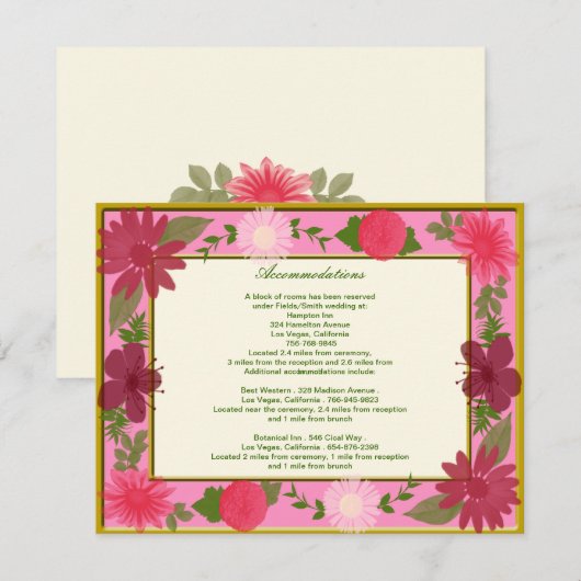 Pink Flowers Custom Behuizing Kaarten (Voorkant / Achterkant)