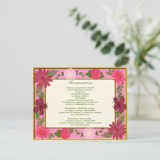 Pink Flowers Custom Behuizing Kaarten (Staand voorkant)