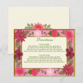 Pink Flowers Custom Direction Kaarten (Voorkant / Achterkant)