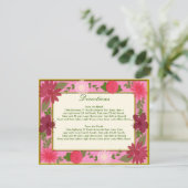 Pink Flowers Custom Direction Kaarten (Staand voorkant)