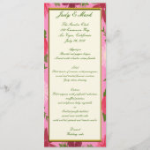 Pink Flowers Custom Menu Kaart (Voorkant)