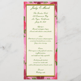 Pink Flowers Custom Menu Kaart