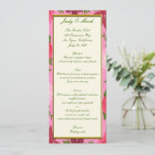 Pink Flowers Custom Menu Kaart (Staand voorkant)