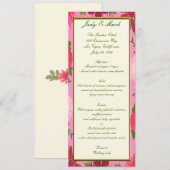 Pink Flowers Custom Menu Kaart (Voorkant / Achterkant)