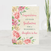 Pink Flowers Dochter in Law Afstuderen Kaart (Voorkant)