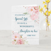 Pink Flowers Dochter in Law Happy Moederdag Kaart (Gele Bloem)