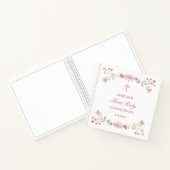 Pink Flowers eerste communie gastenboek Notitieboek (Binnen)