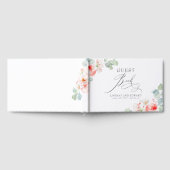 Pink Flowers Elegant Romantic Greenery Wedding Gastenboek (Volledig)