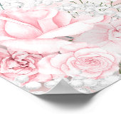 Pink Flowers en Baby's Breath Baptism Welkom Poster (Hoek)