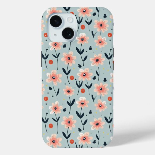 Pink Flowers Floral Pattern Case-Mate iPhone Case (Achterkant)