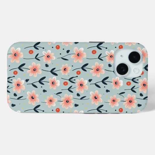 Pink Flowers Floral Pattern Case-Mate iPhone Case (Achterkant (horizontaal))