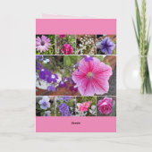 Pink Flowers Floral Roos Petunia Daisy Birthday Kaart (Achterkant)