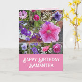 Pink Flowers Floral Roos Petunia Daisy Birthday Kaart (Gele Bloem)