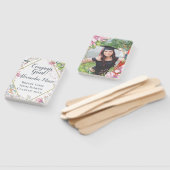 Pink Flowers Foto Afstuderen Fan met Afbeelding Handwaaier (Niet-gemonteerd)