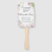 Pink Flowers Foto Afstuderen Fan met Afbeelding Handwaaier (Voorkant)