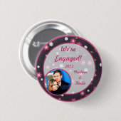 Pink Flowers Foto Button (Voorkant /achterkant)